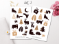 Preview: Weihnachten Bäume und Tiere Sticker Set